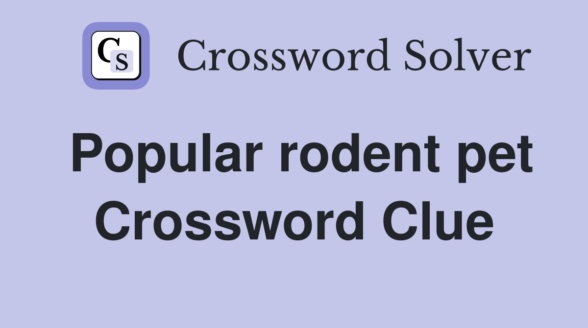 Popular rodent pet Crossword Clue