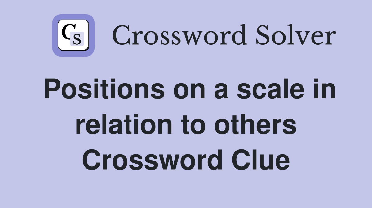 Positions on a scale in relation to others Crossword Clue