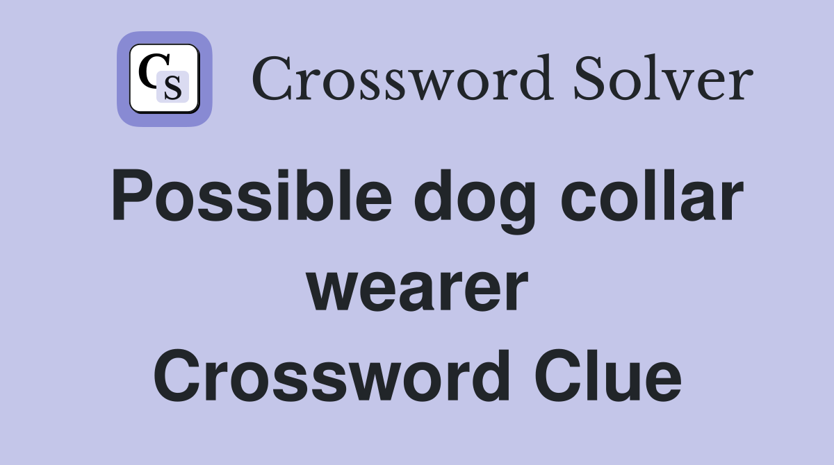 Possible dog collar wearer Crossword Clue