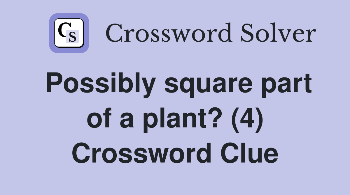 Possibly square part of a plant? (4) Crossword Clue