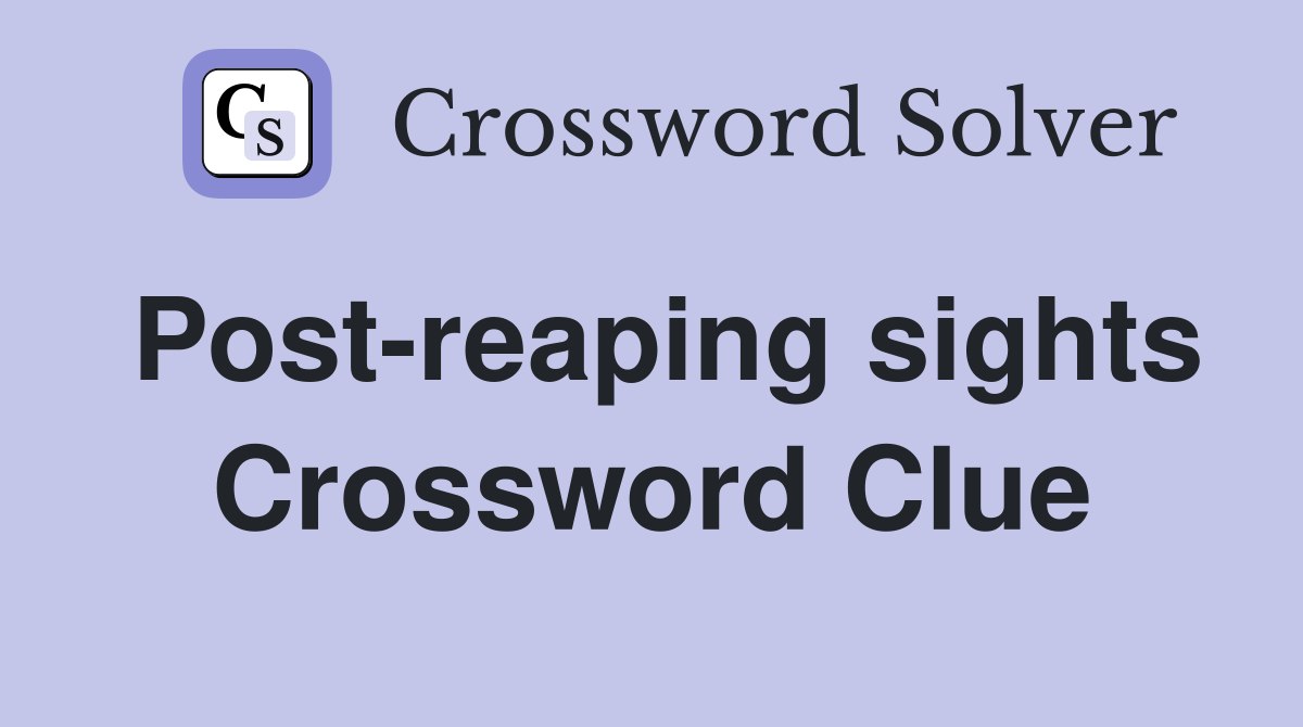 Post-reaping sights Crossword Clue