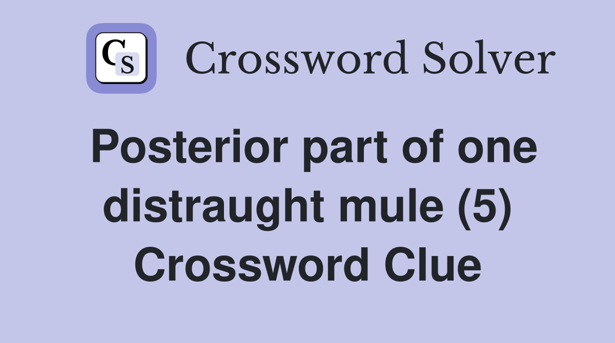 Posterior part of one distraught mule (5) Crossword Clue