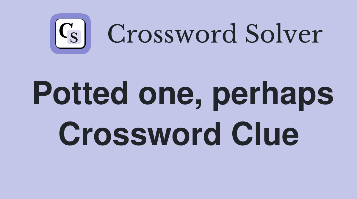 Potted one, perhaps Crossword Clue