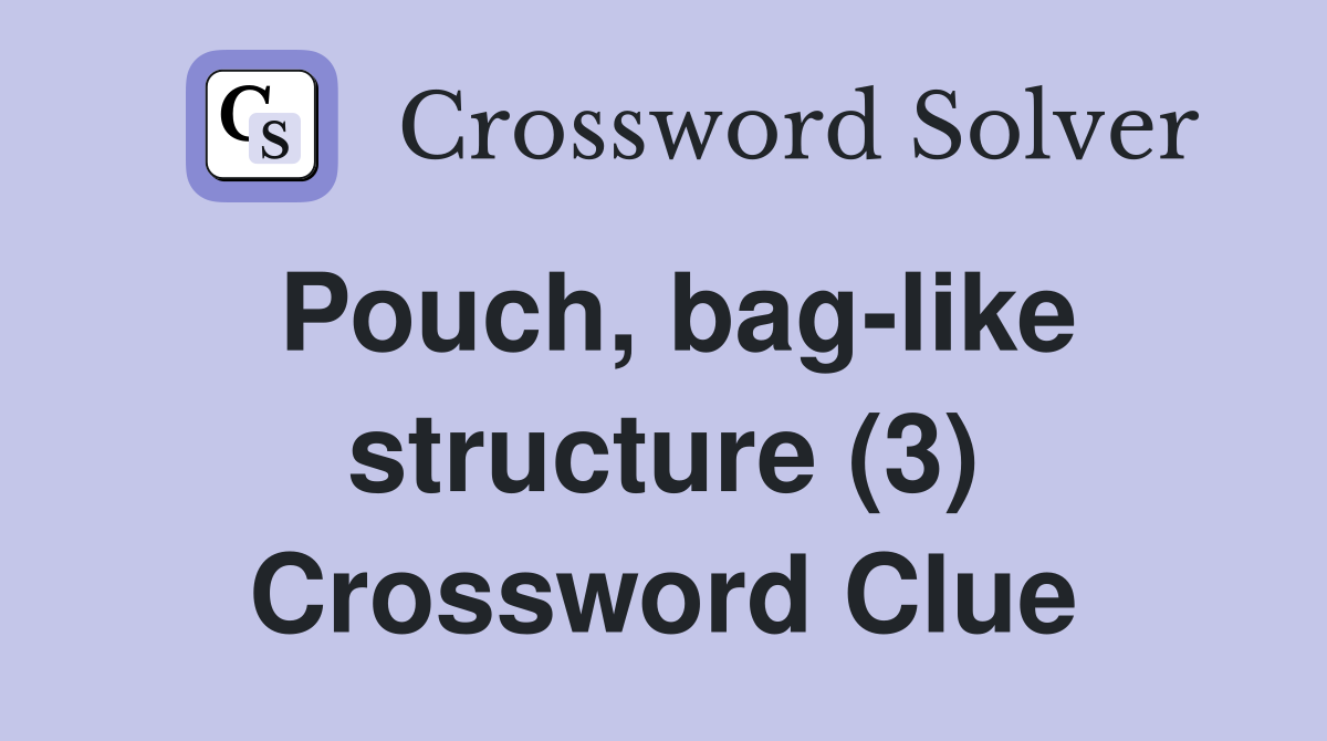 Pouch, bag-like structure (3) Crossword Clue