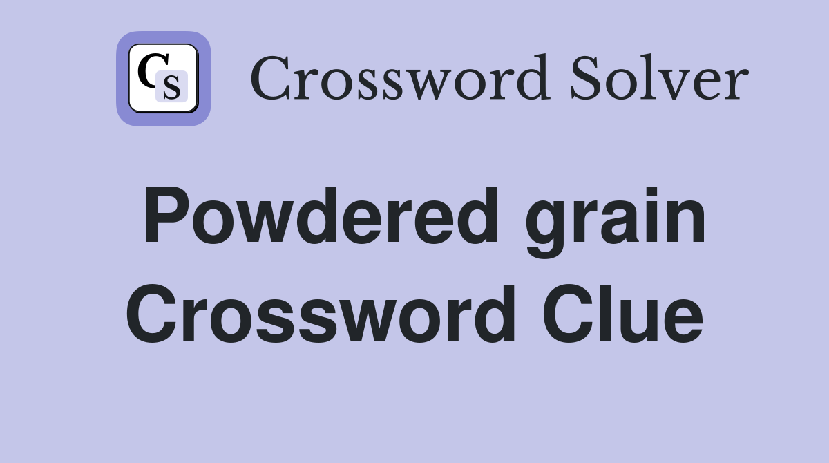 Powdered grain Crossword Clue