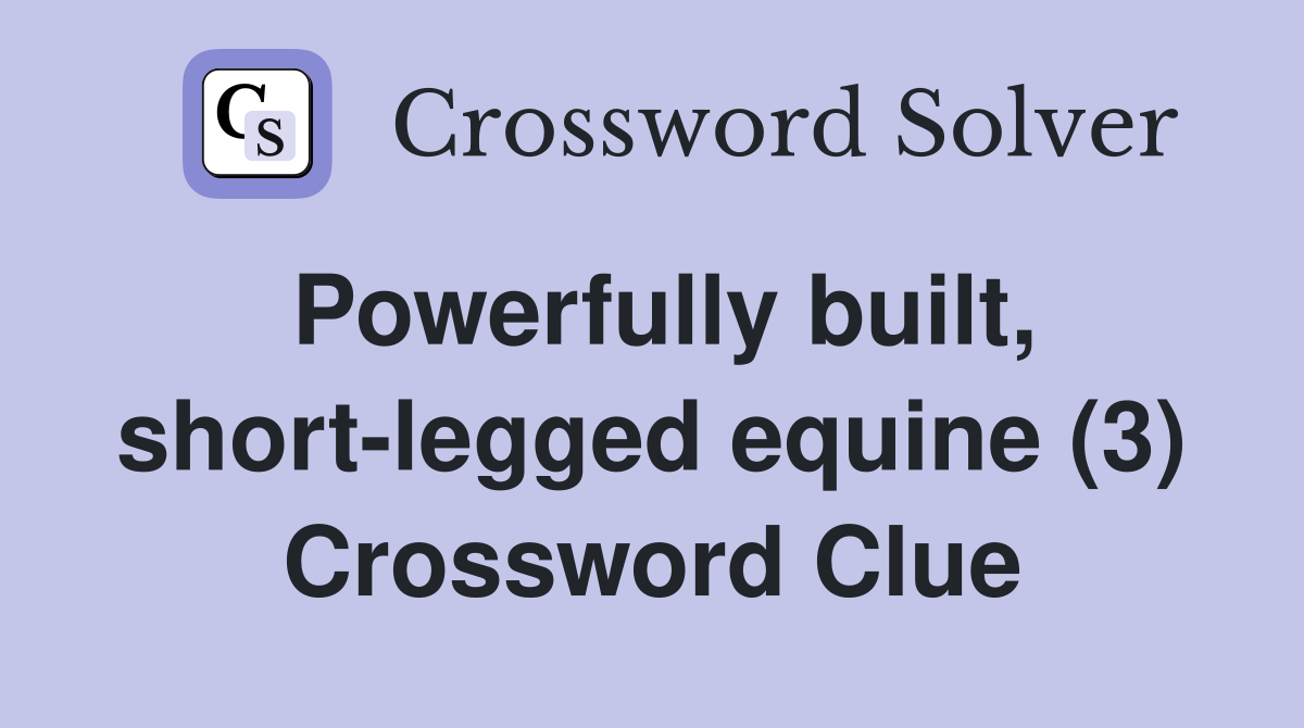Powerfully built, short-legged equine (3) Crossword Clue