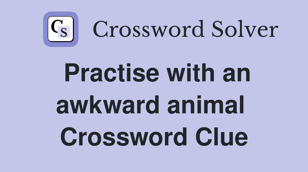 Practise with an awkward animal  Crossword Clue