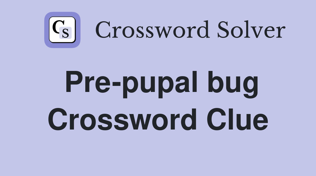 Pre-pupal bug Crossword Clue