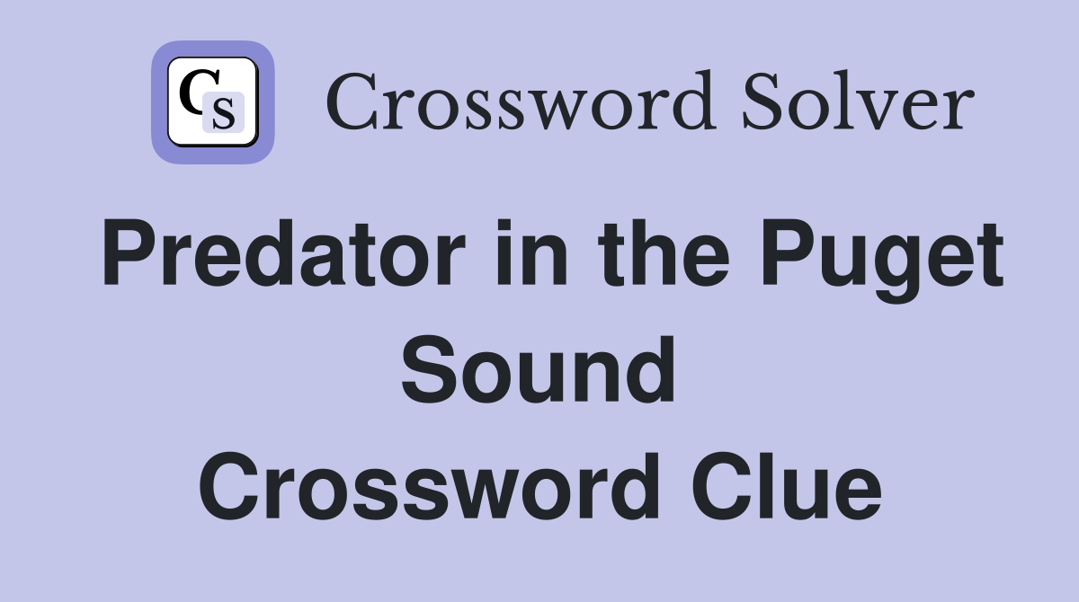 Predator in the Puget Sound Crossword Clue
