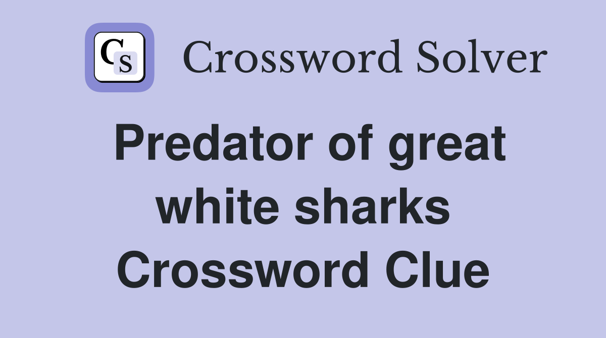 Predator of great white sharks Crossword Clue