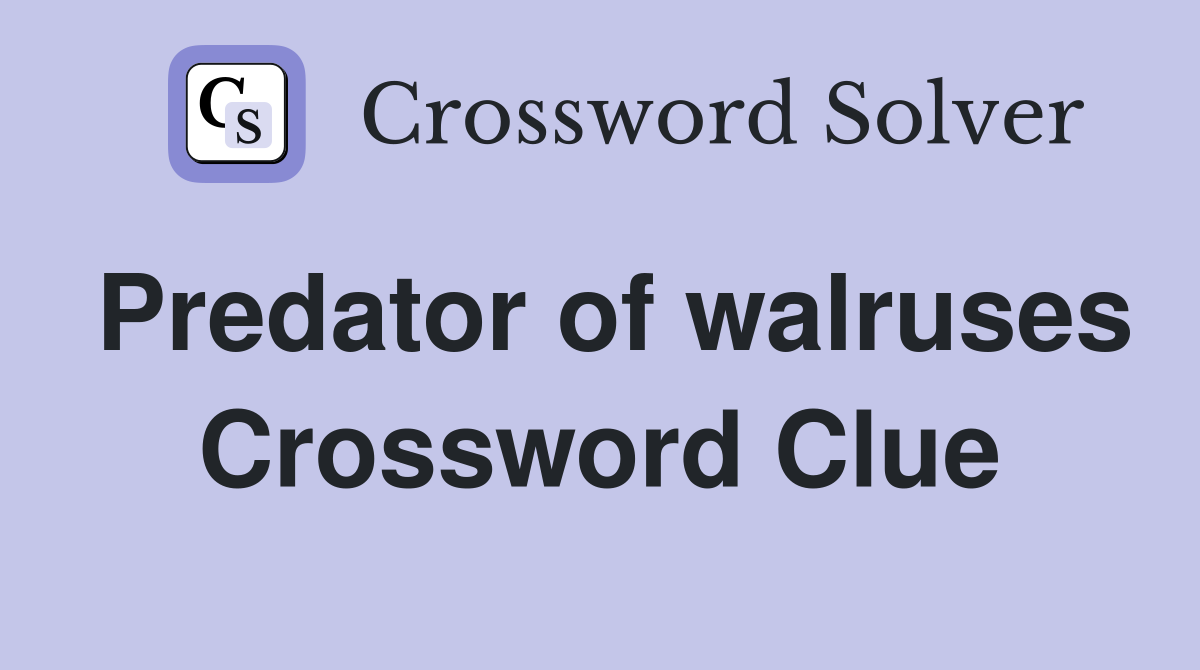 Predator of walruses Crossword Clue
