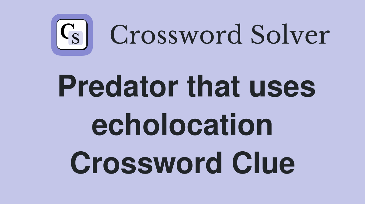Predator that uses echolocation Crossword Clue