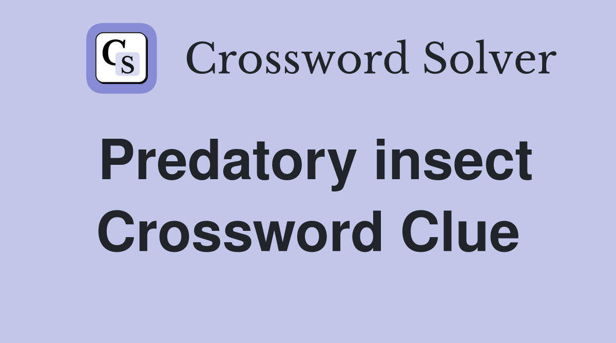 Predatory insect Crossword Clue