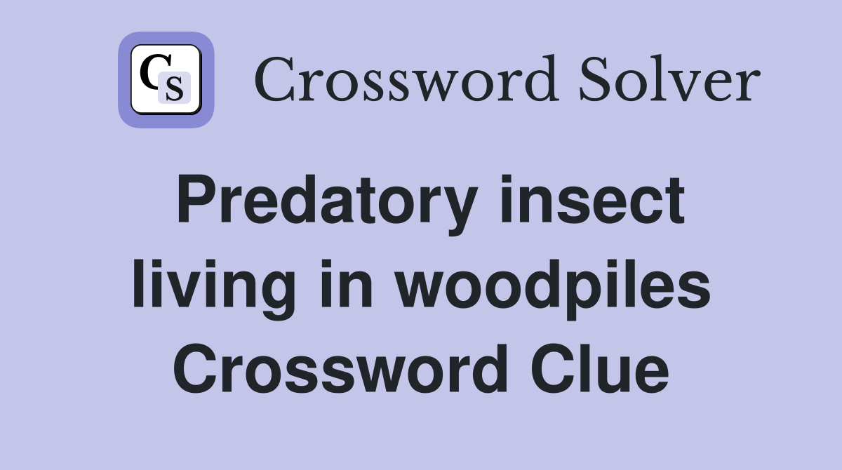 Predatory insect living in woodpiles Crossword Clue