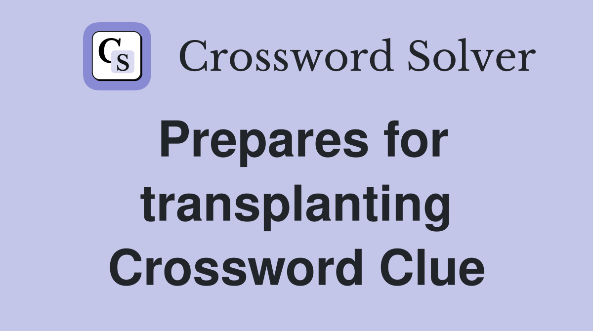 Prepares for transplanting Crossword Clue