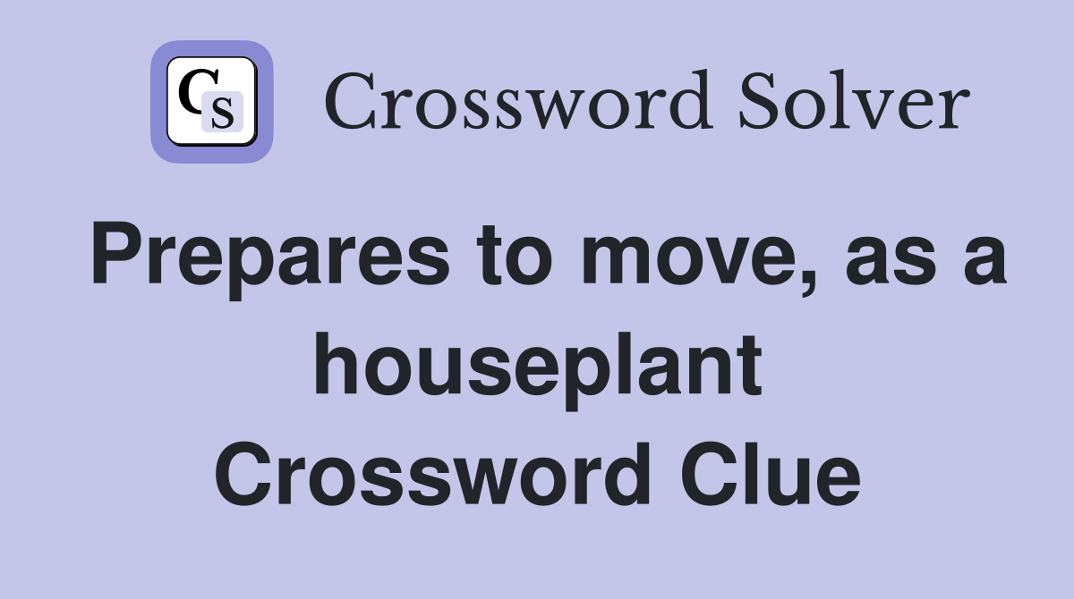 Prepares to move, as a houseplant Crossword Clue