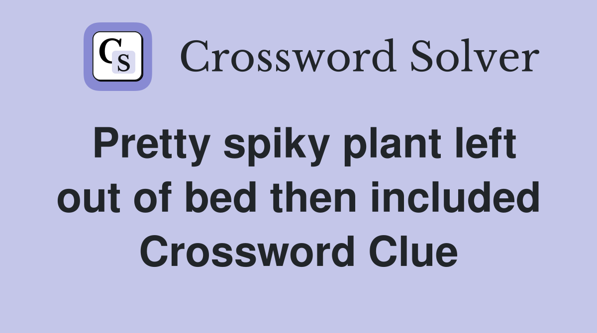 Pretty spiky plant left out of bed then included Crossword Clue