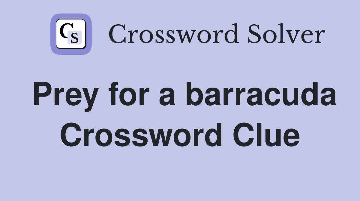 Prey for a barracuda Crossword Clue