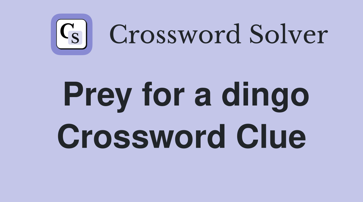 Prey for a dingo Crossword Clue
