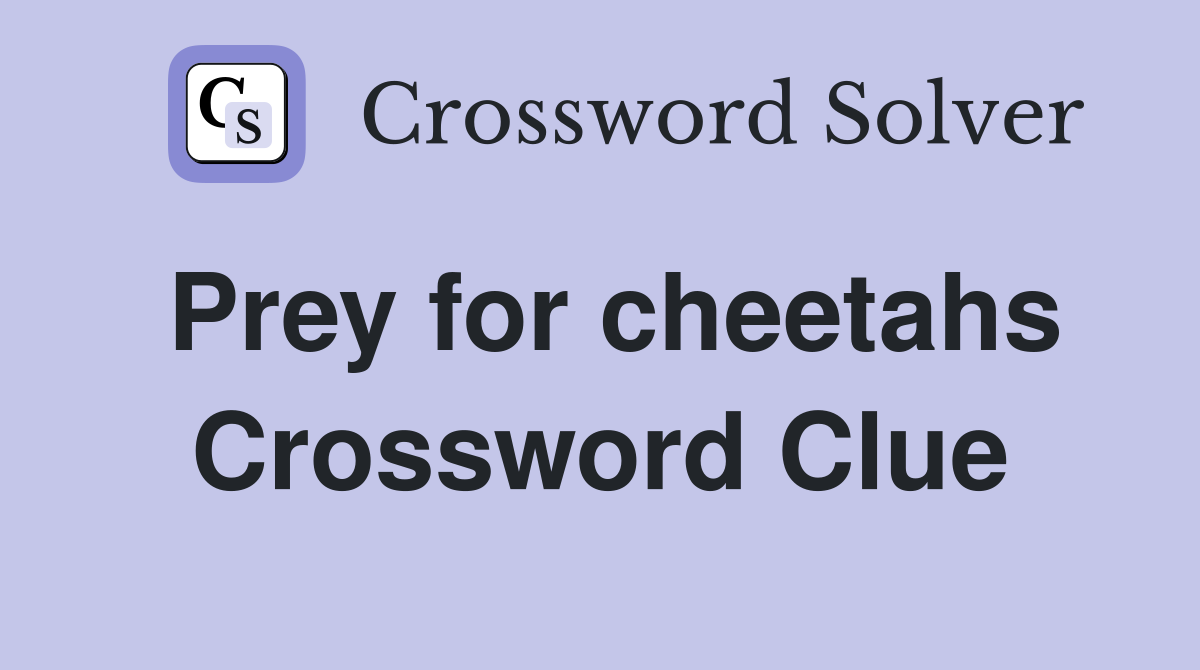 Prey for cheetahs Crossword Clue