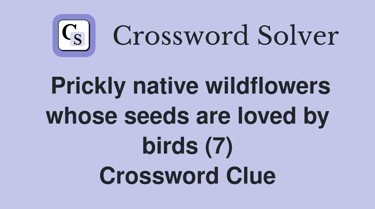 Prickly native wildflowers whose seeds are loved by birds (7) Crossword Clue