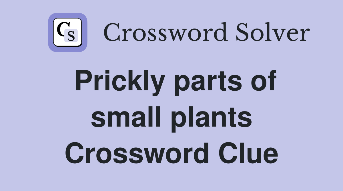 Prickly parts of small plants Crossword Clue