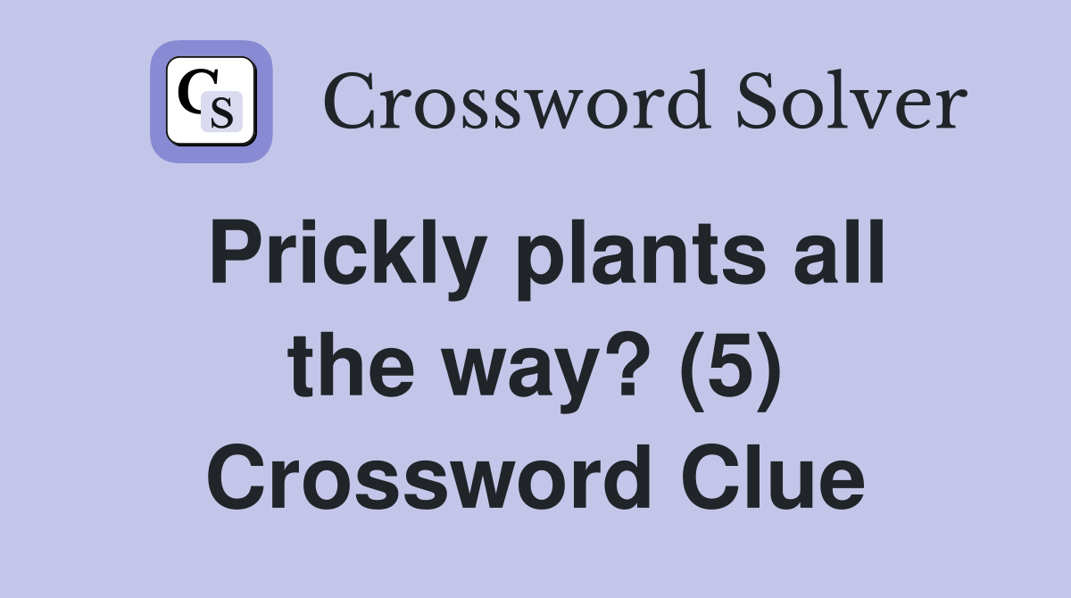 Prickly plants all the way? (5) Crossword Clue