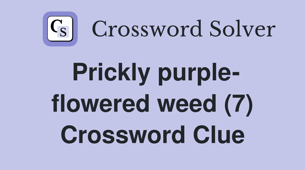 Prickly purple- flowered weed (7) Crossword Clue