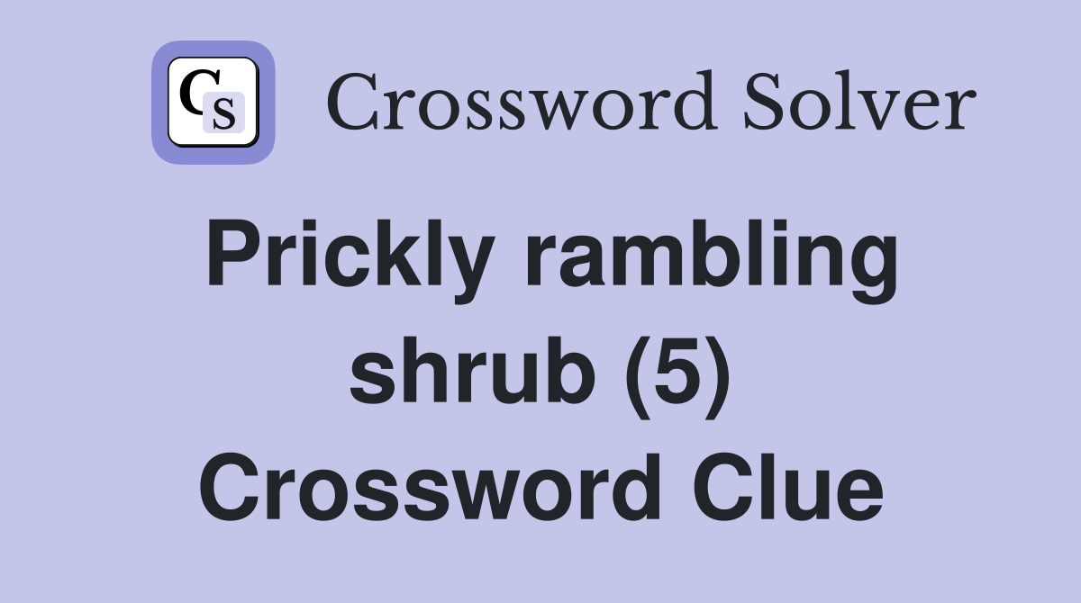 Prickly rambling shrub (5) Crossword Clue