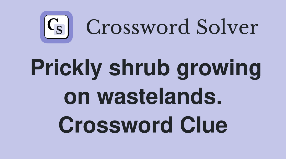 Prickly shrub growing on wastelands. Crossword Clue