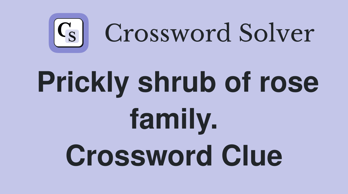 Prickly shrub of rose family. Crossword Clue