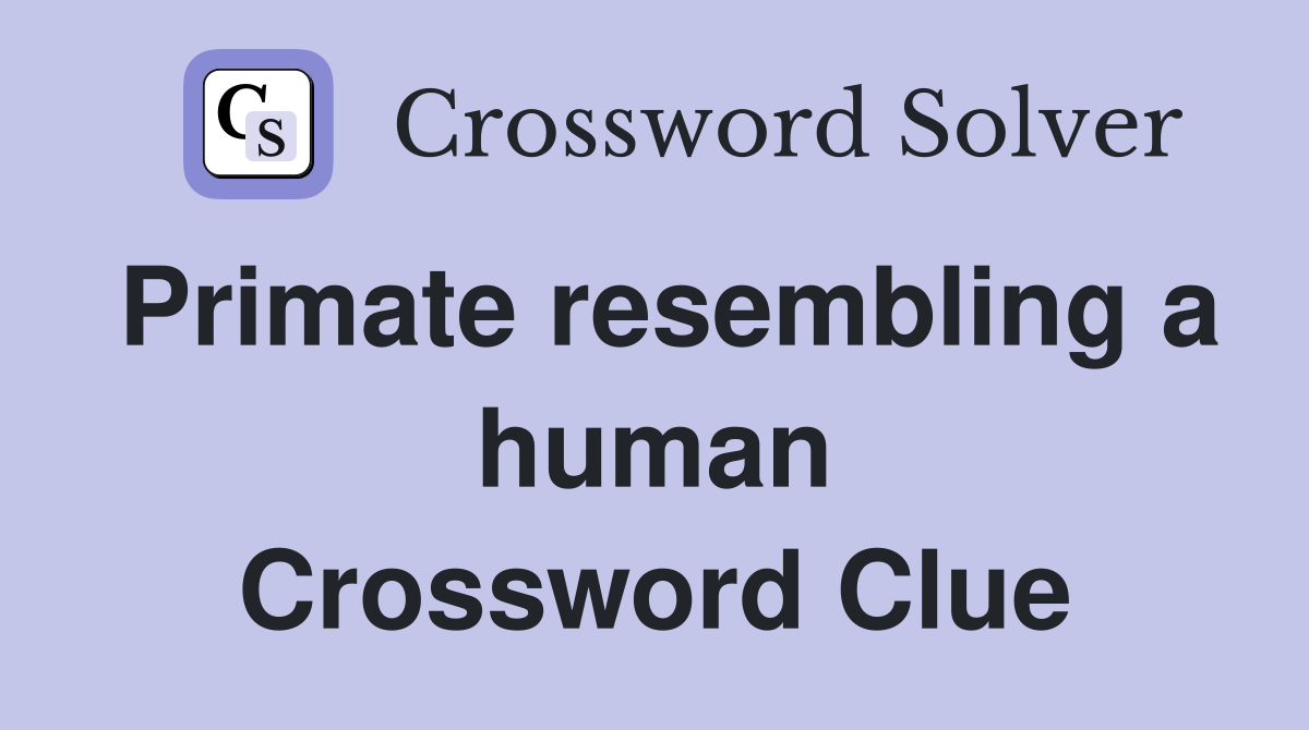 Primate resembling a human Crossword Clue