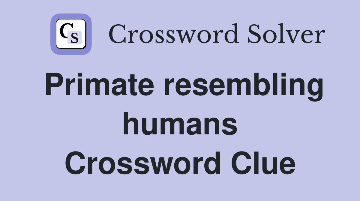 Primate resembling humans Crossword Clue