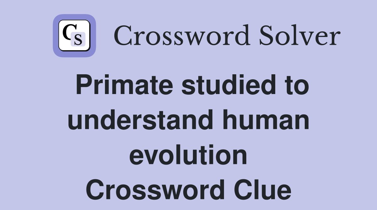 Primate studied to understand human evolution Crossword Clue