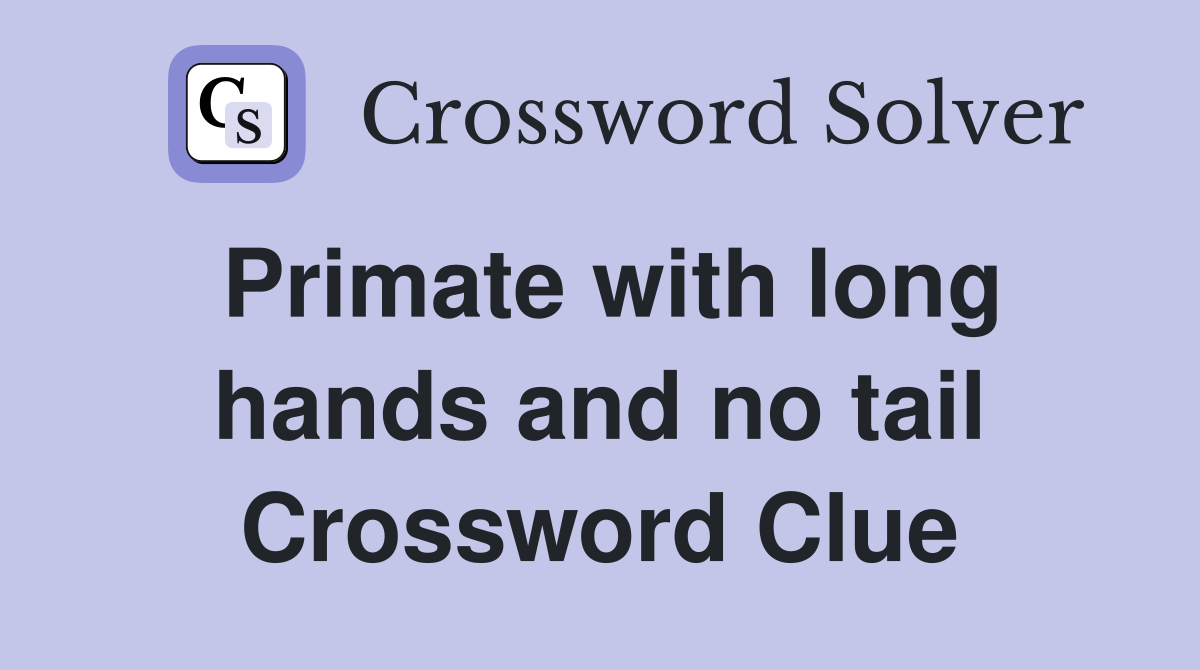 Primate with long hands and no tail Crossword Clue