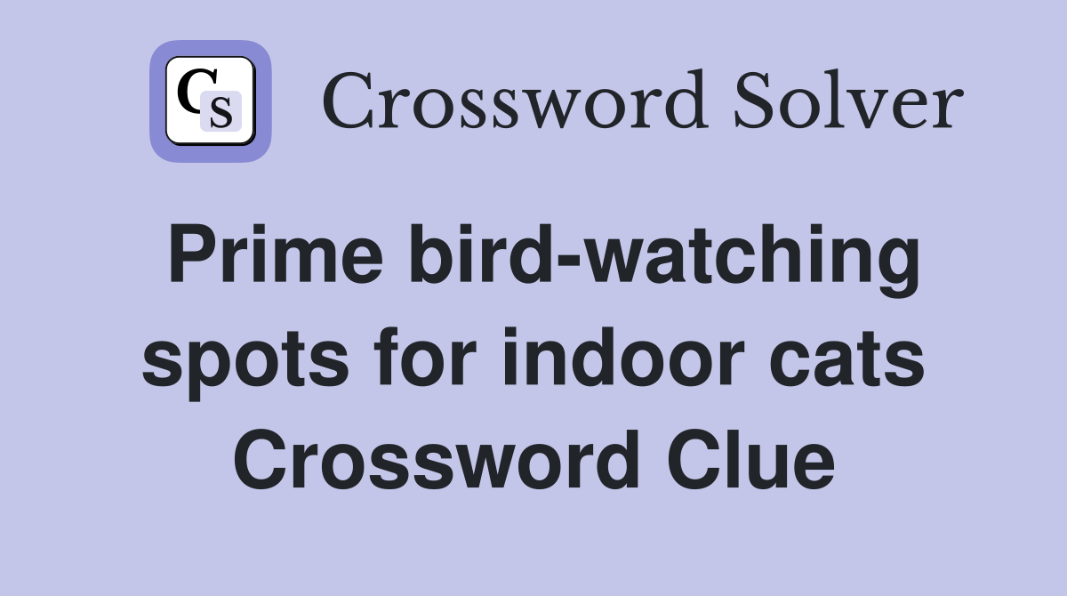 Prime bird-watching spots for indoor cats Crossword Clue