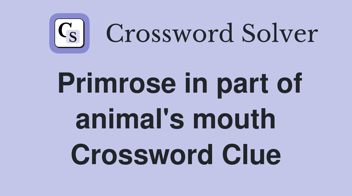 Primrose in part of animal's mouth Crossword Clue