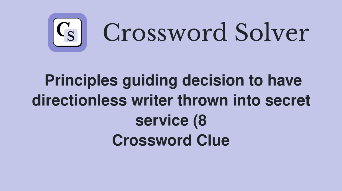 Principles guiding decision to have directionless writer thrown into Principles guiding decision to have directionless writer thrown into