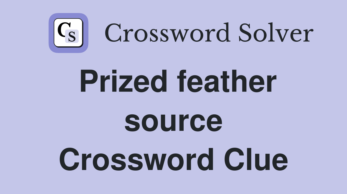 Prized feather source Crossword Clue