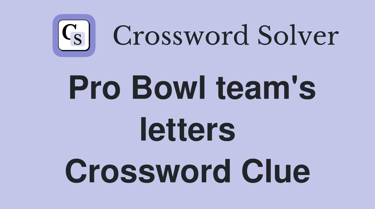 Pro Bowl team's letters Crossword Clue