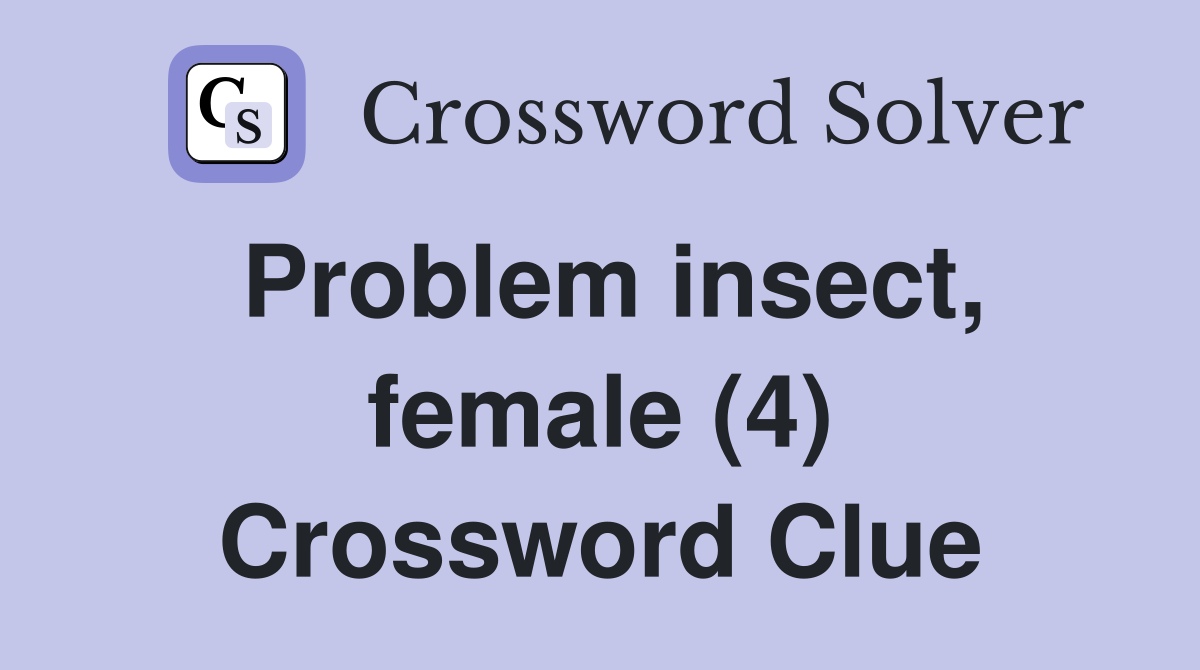 Problem insect, female (4) Crossword Clue
