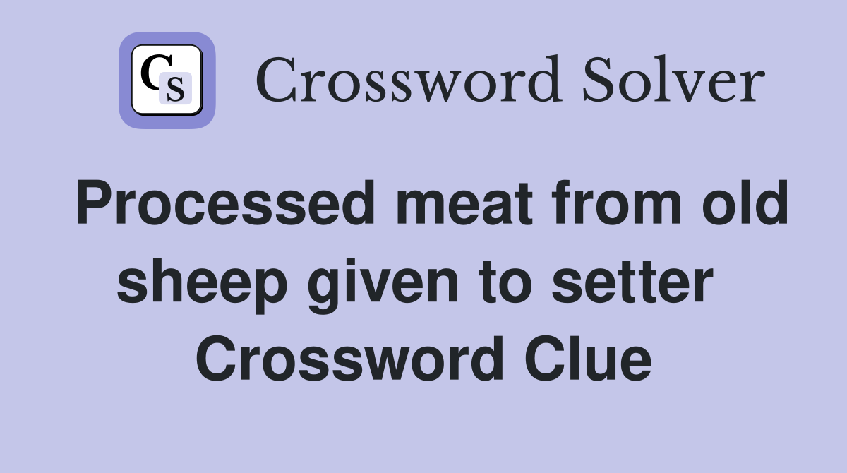Processed meat from old sheep given to setter  Crossword Clue