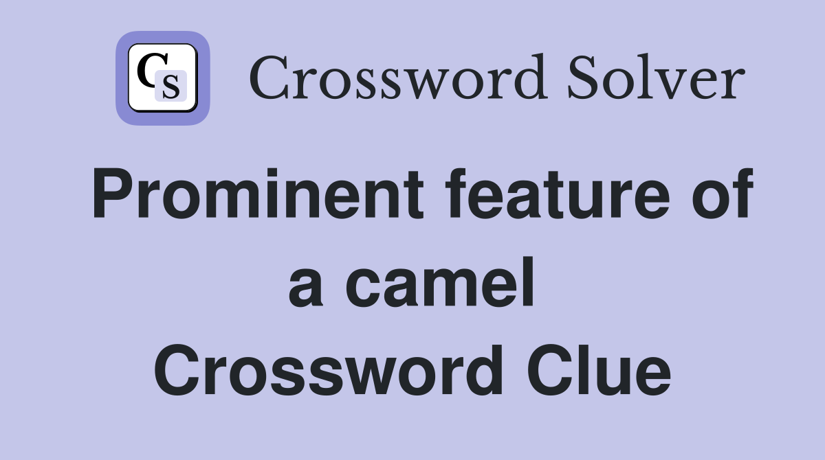 Prominent feature of a camel Crossword Clue