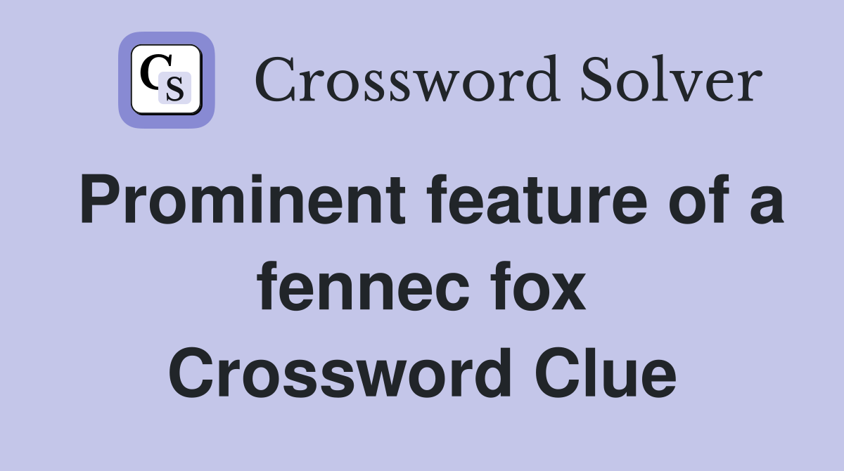 Prominent feature of a fennec fox Crossword Clue