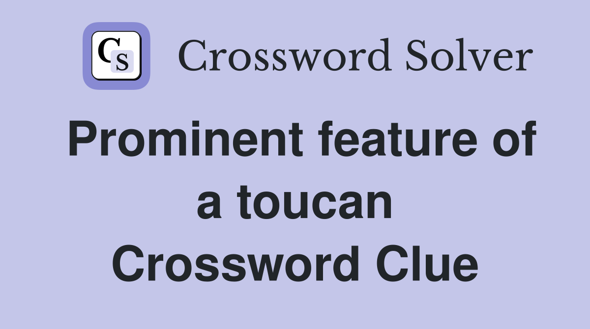 Prominent feature of a toucan Crossword Clue