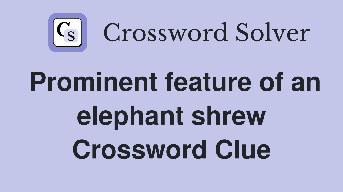 Prominent feature of an elephant shrew Crossword Clue