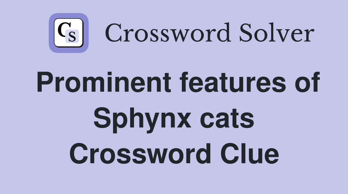 Prominent features of Sphynx cats Crossword Clue
