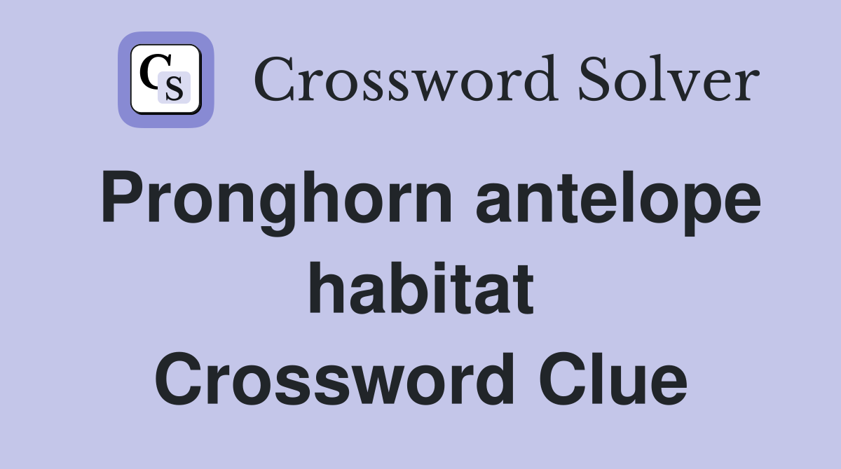 Pronghorn antelope habitat Crossword Clue