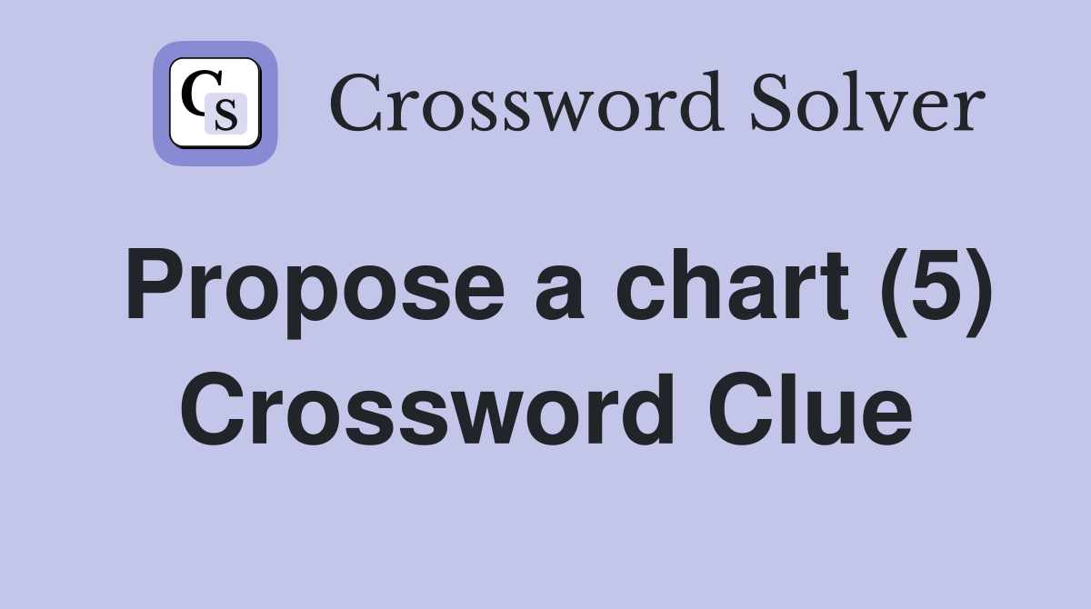 Propose a chart (5) Crossword Clue