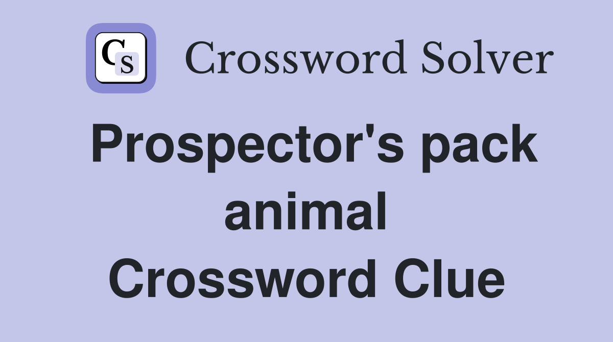 Prospector's pack animal Crossword Clue
